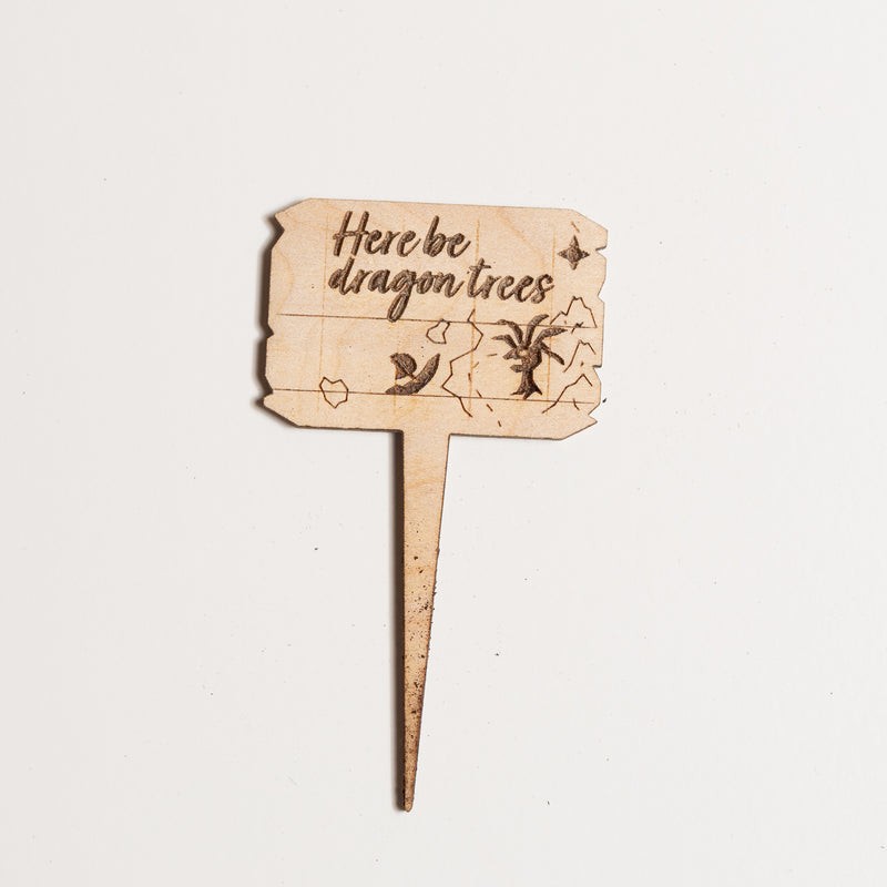 Mini Sign - Here be Dragon Trees