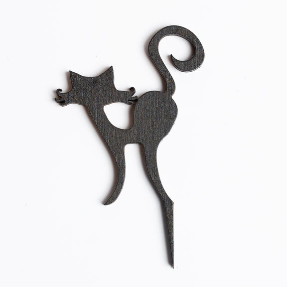 Mini Sign - Black Arching Cat - Urban Sprouts