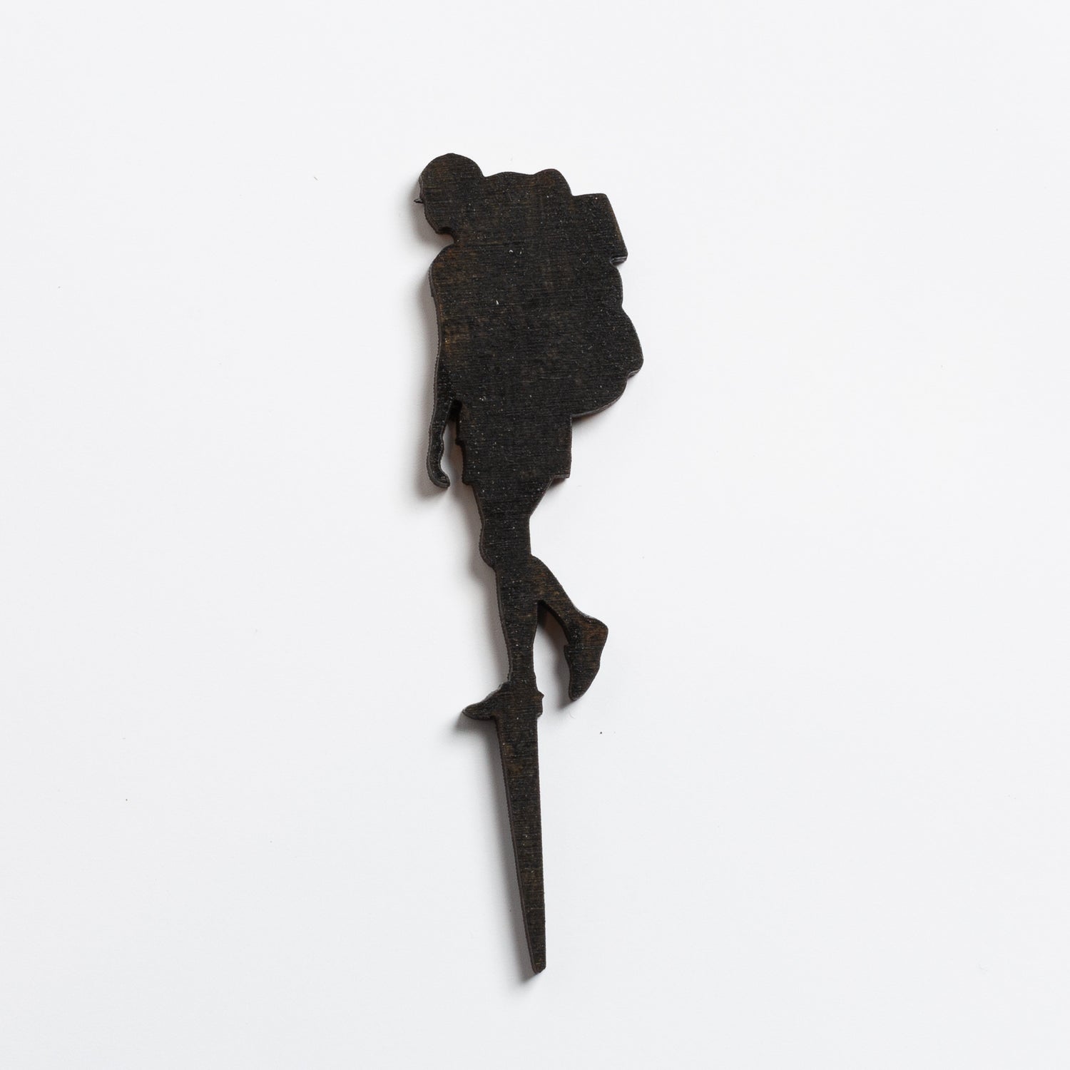 Mini Sign - Hiker With Large Backpack Silhouette