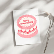 Happy Anniversary Cake - Blank Greeting Card - Urban Sprouts