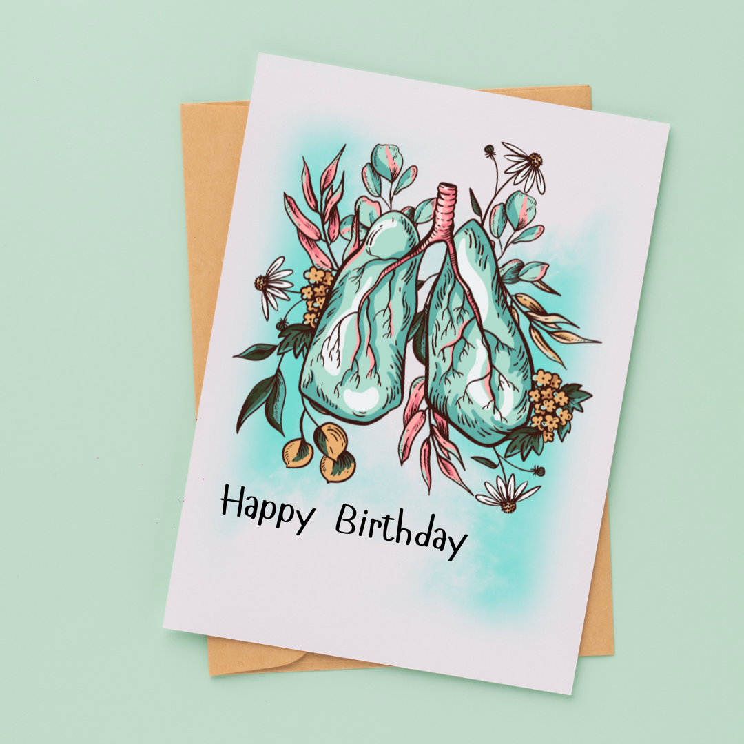 Happy Birthday Botanical Lungs - Blank Greeting Card - Urban Sprouts