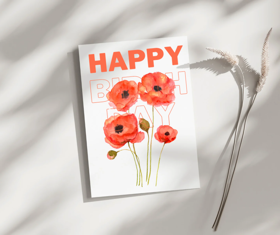 Happy Birthday Poppy - Blank Greeting Card - Urban Sprouts