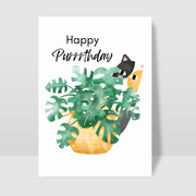 Happy Purrthday - Blank Greeting Card - Urban Sprouts