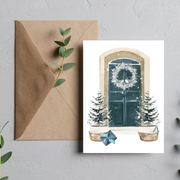 Holiday Door - Blank Greeting Card - Urban Sprouts