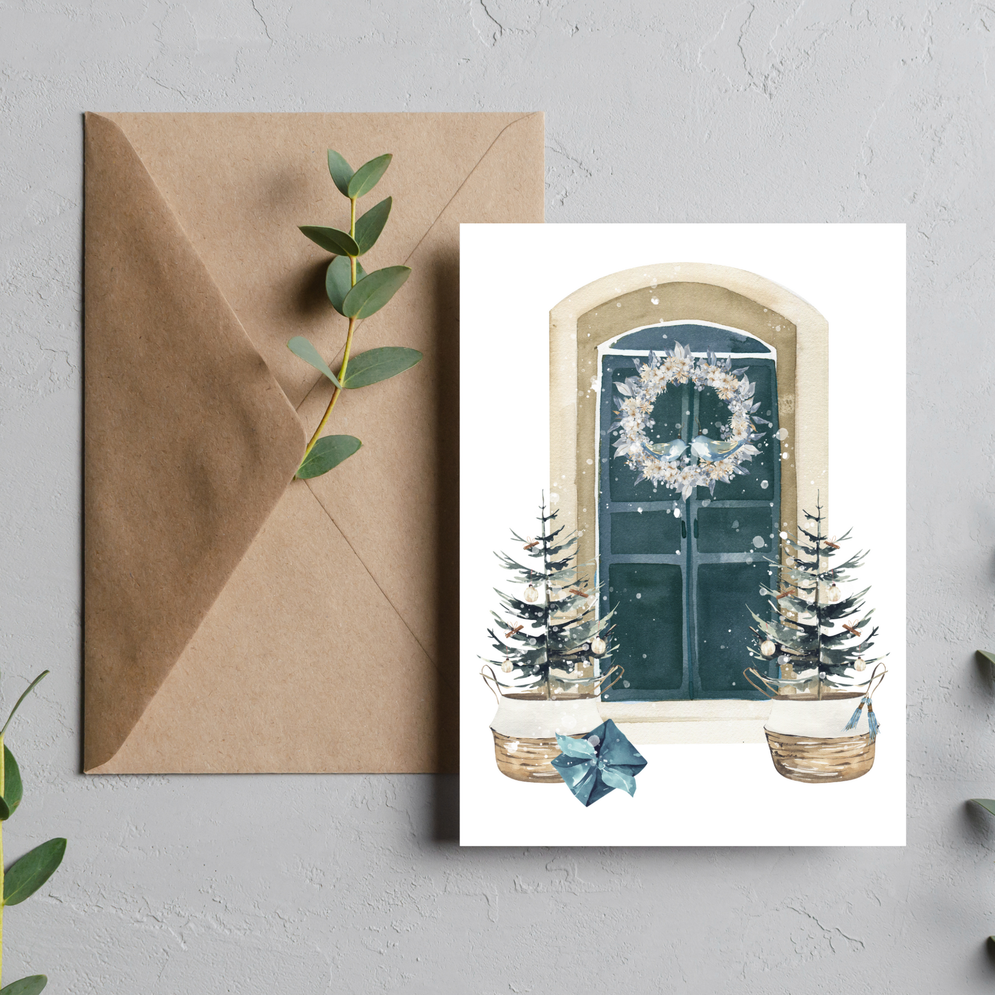 Holiday Door - Blank Greeting Card - Urban Sprouts
