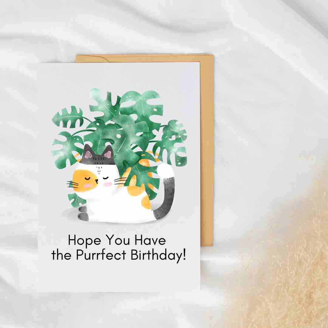 Hope You Have the Purfect Birthday - Blank Greeting Card