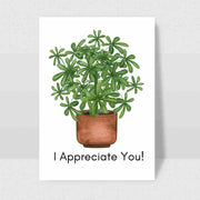 I Appreciate You Umbrella Tree - Blank Greeting Card - Urban Sprouts