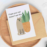 I Hope Your Cat Doesn't Eat This - Blank Greeting Card - Urban Sprouts