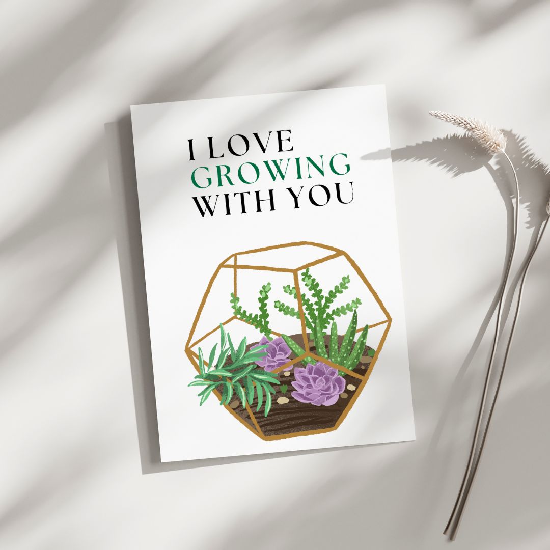 I Love Growing with  You - Blank Greeting Card - Urban Sprouts