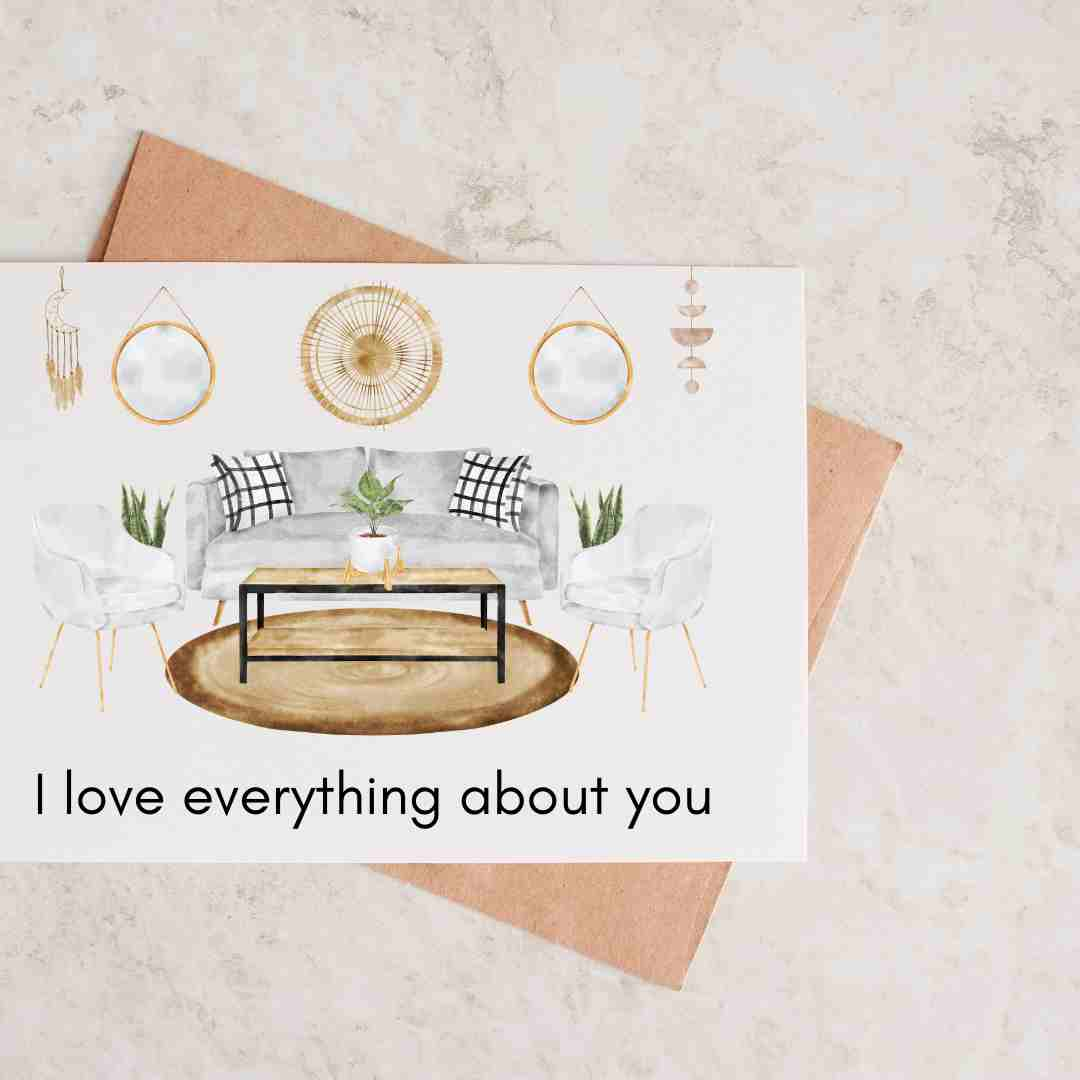 I Love Everything About You - Blank Greeting Card