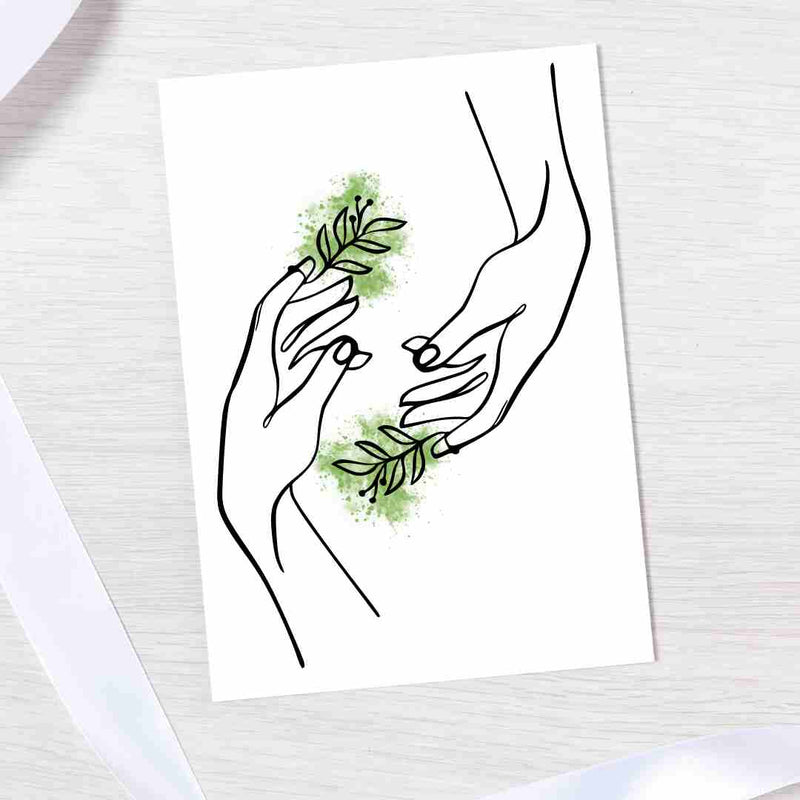 Leaf Hands - Blank Greeting Card