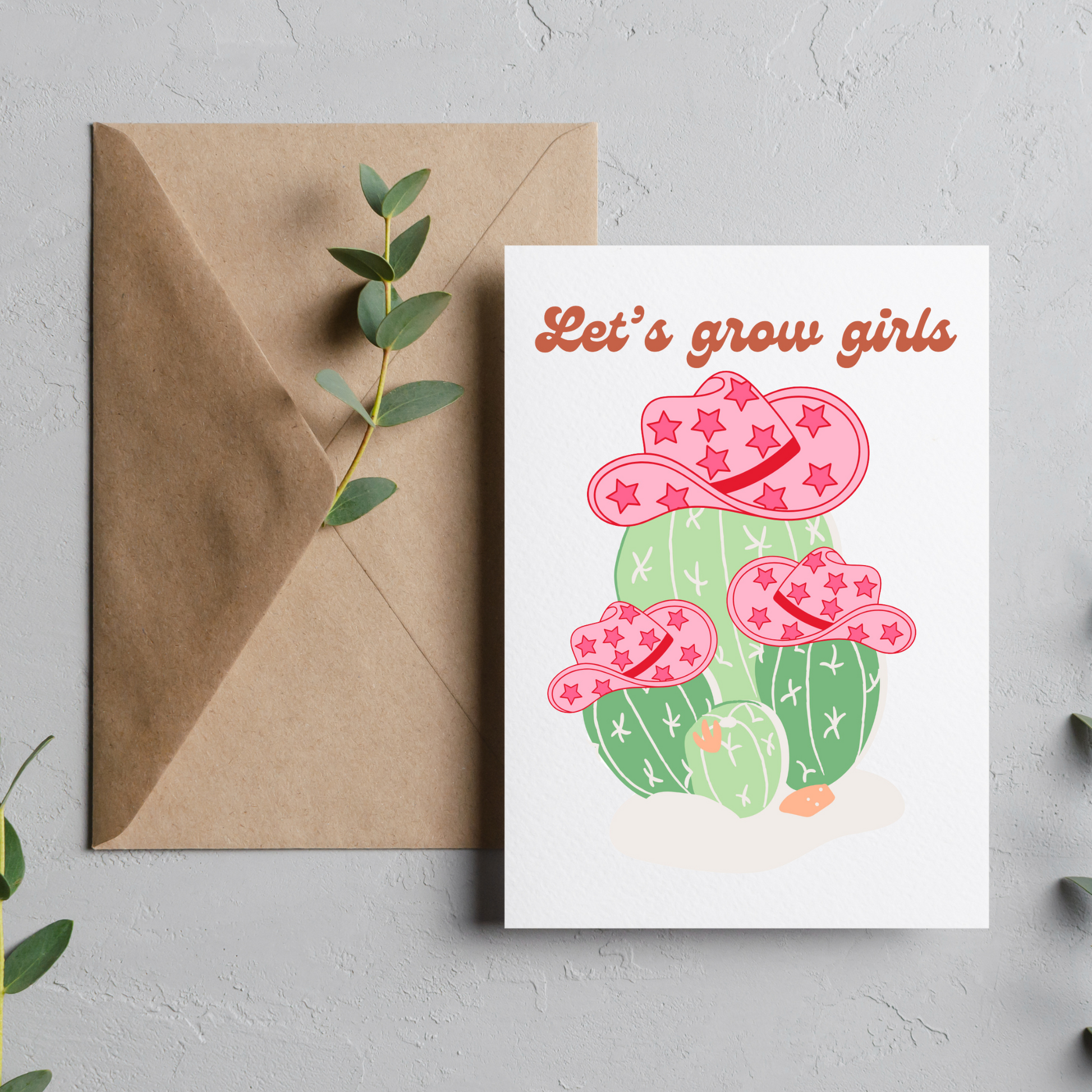 Let's Grow Girls - Blank Greeting Card - Urban Sprouts