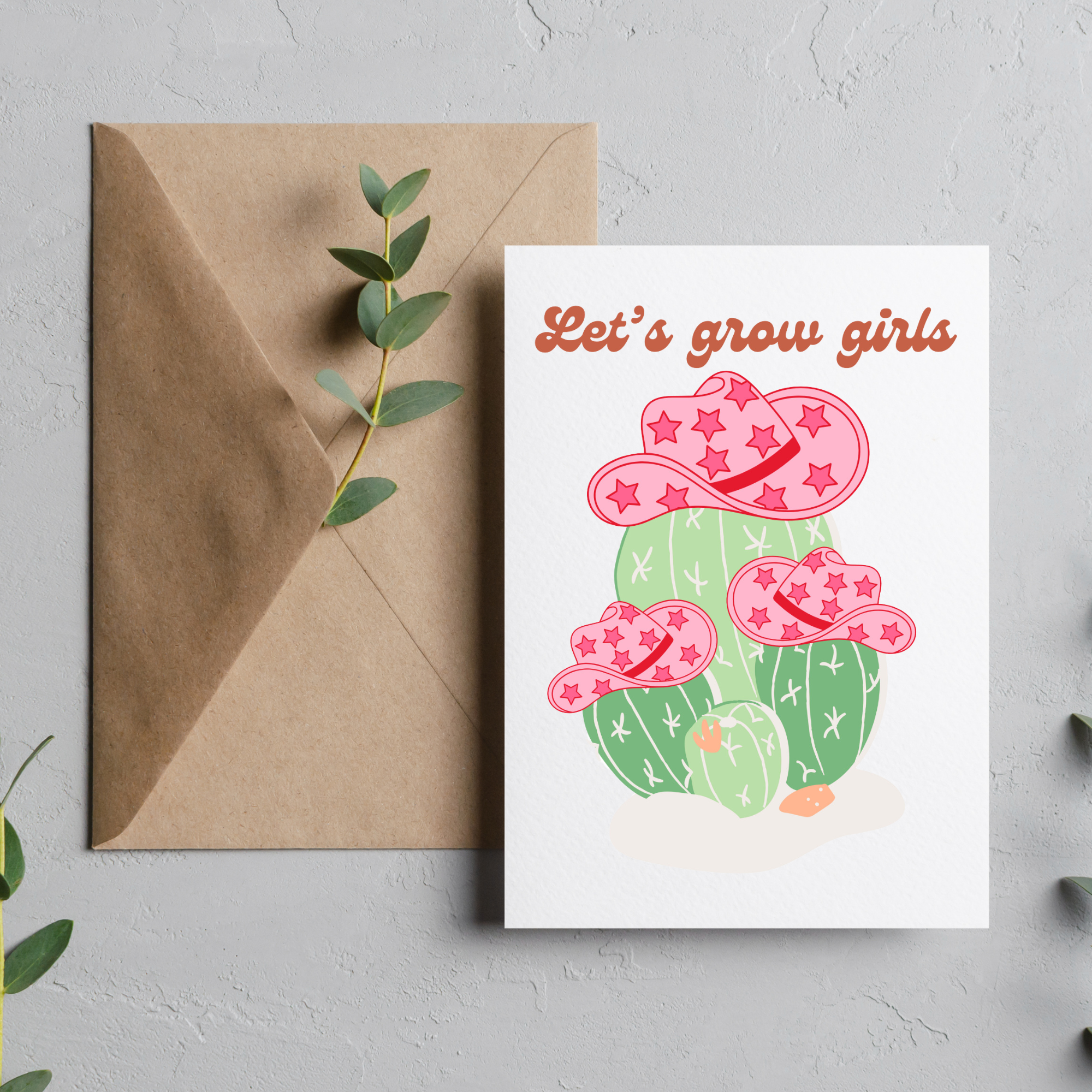 Let's Grow Girls - Blank Greeting Card - Urban Sprouts