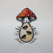 Lightning Bug Mushroom Sticker