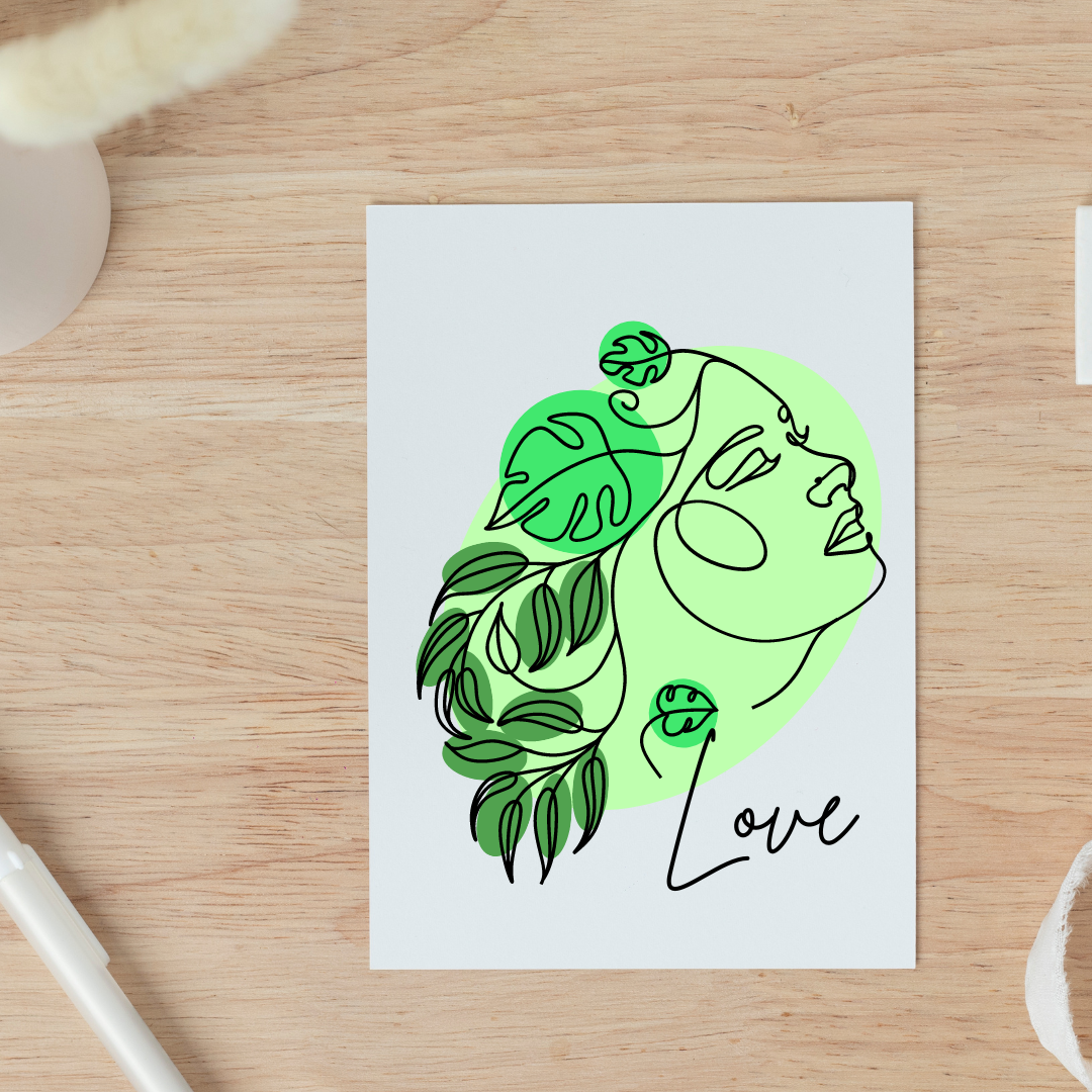 Love Green Goddess - Blank Greeting Card - Urban Sprouts