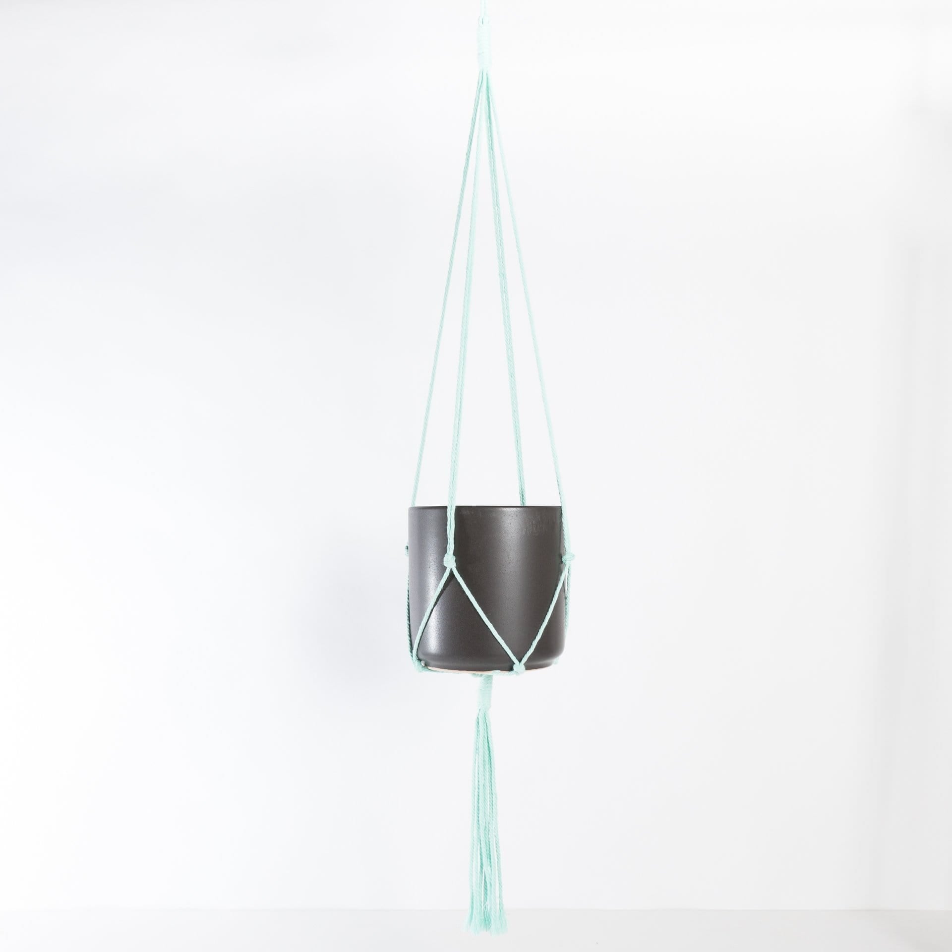 Kytras Keepers Hanger 36" Aqua Minimalist Cotton Macrame Plant Hanger