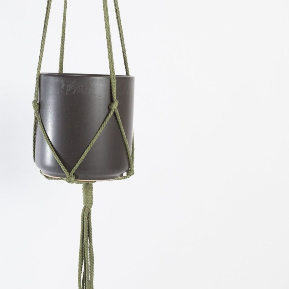Kytras Keepers Hanger 36" Army Green Minimalist Cotton Macrame Plant Hanger