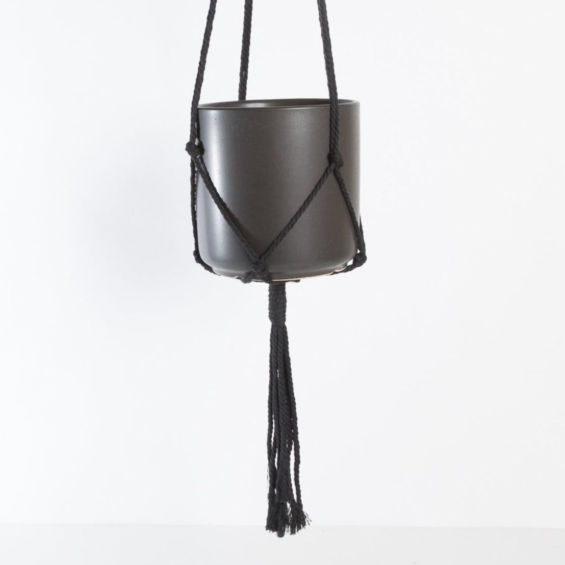 Macrame Plant Hanger - Black 36" - Urban Sprouts