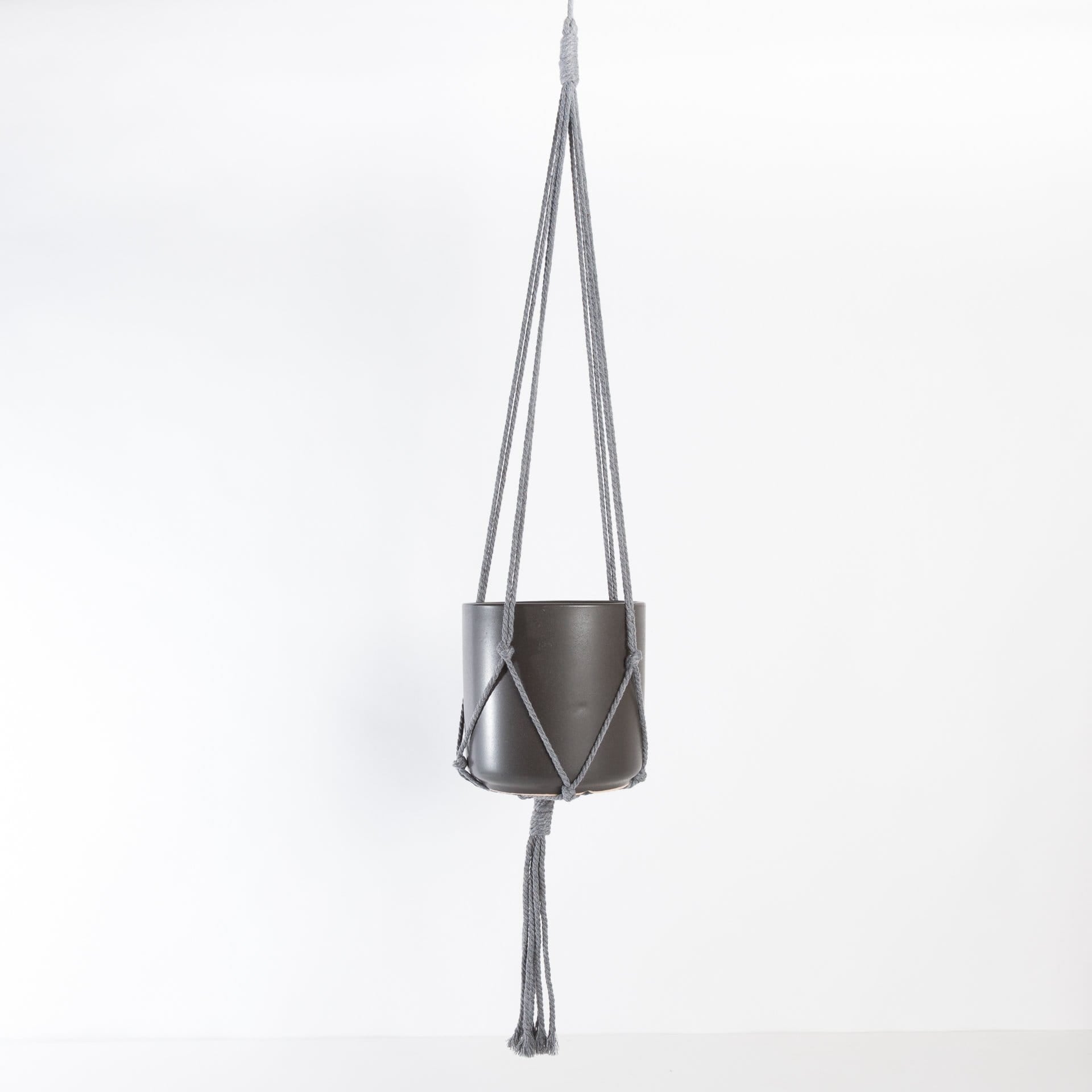 Kytras Keepers Hanger 36" Grey Minimalist Cotton Macrame Plant Hanger