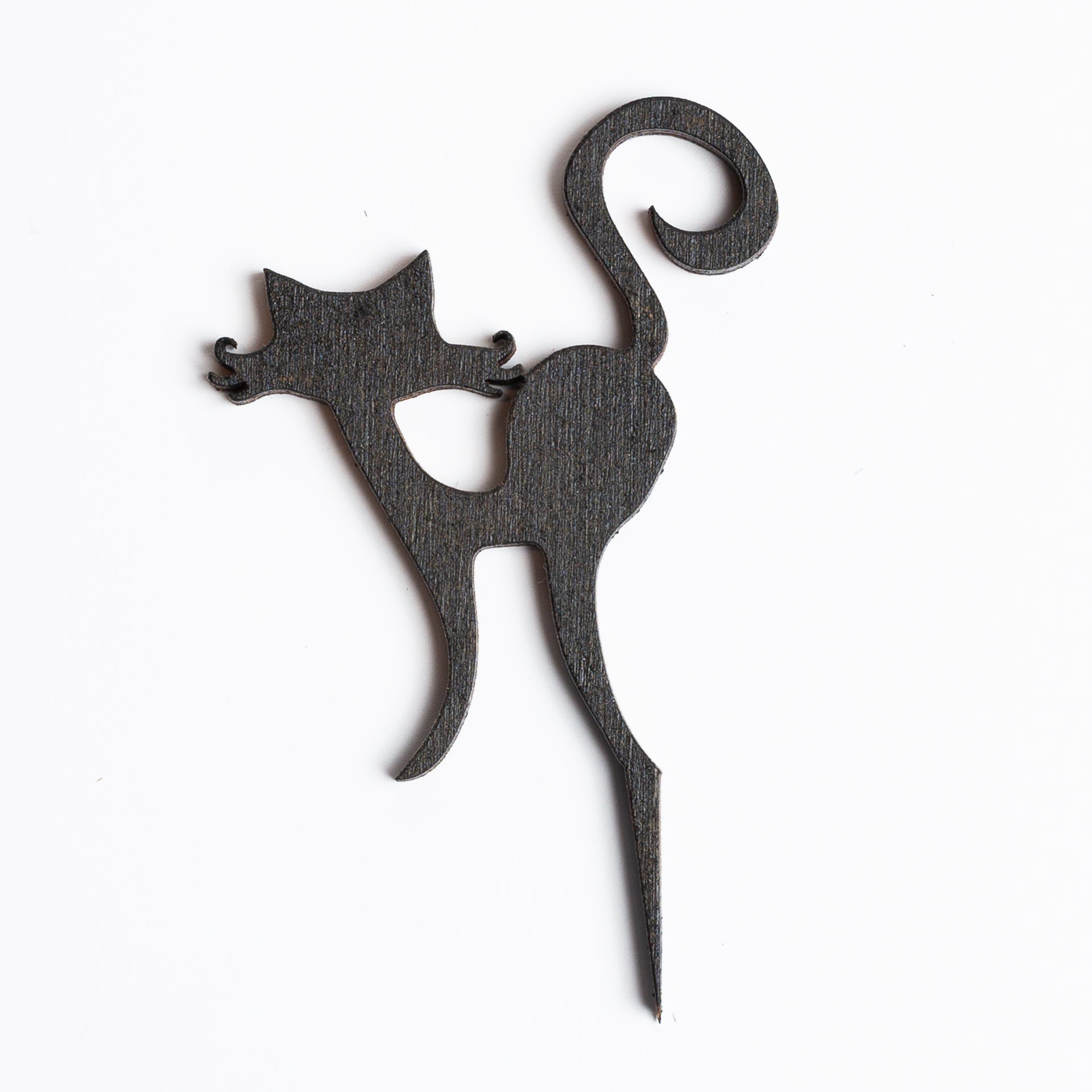 Mini Sign - Black Arching Cat - Urban Sprouts
