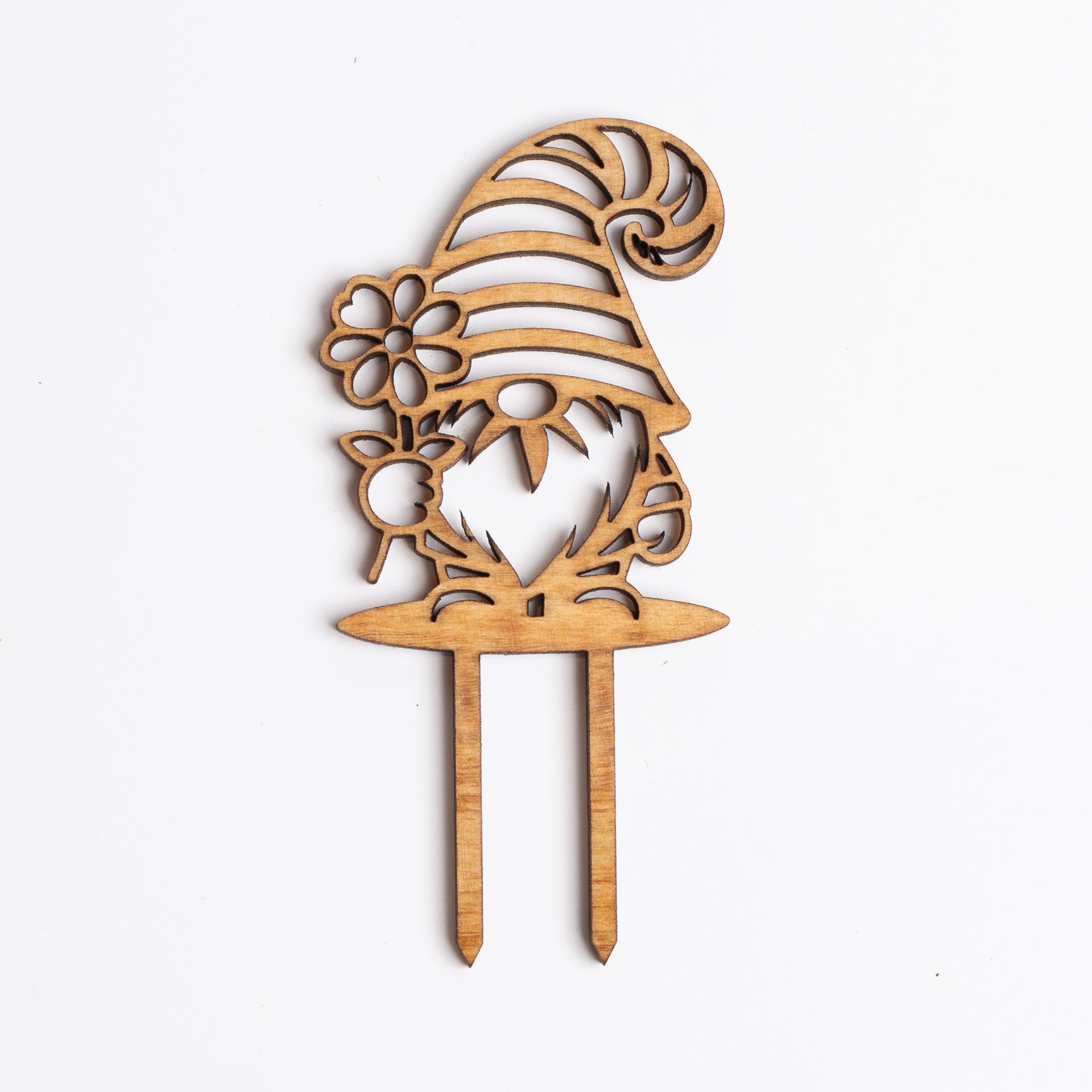 Mini Sign Gnome - Stripe Hat With Flower - Urban Sprouts