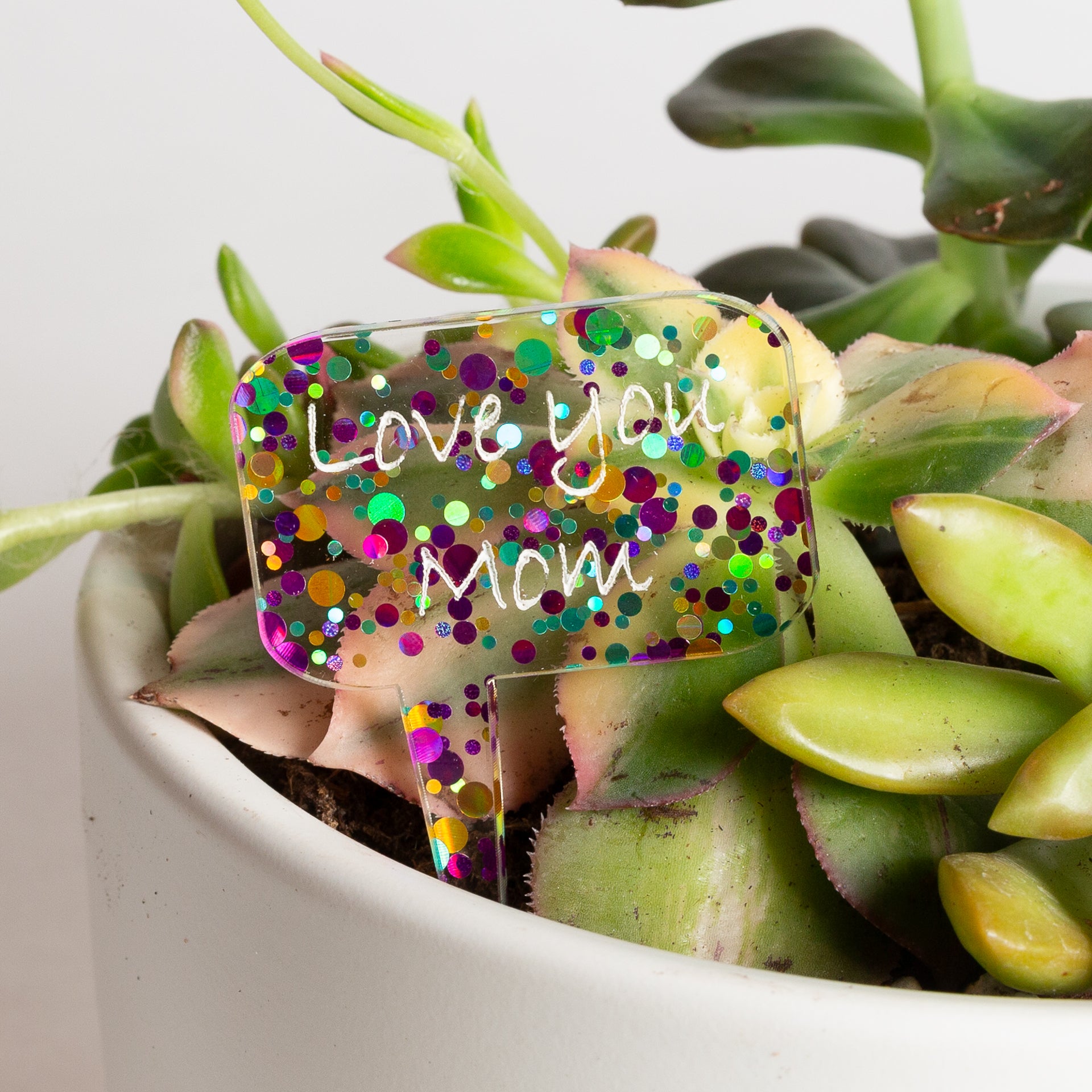 Mini Sign - Love You Mom - Confetti - Urban Sprouts