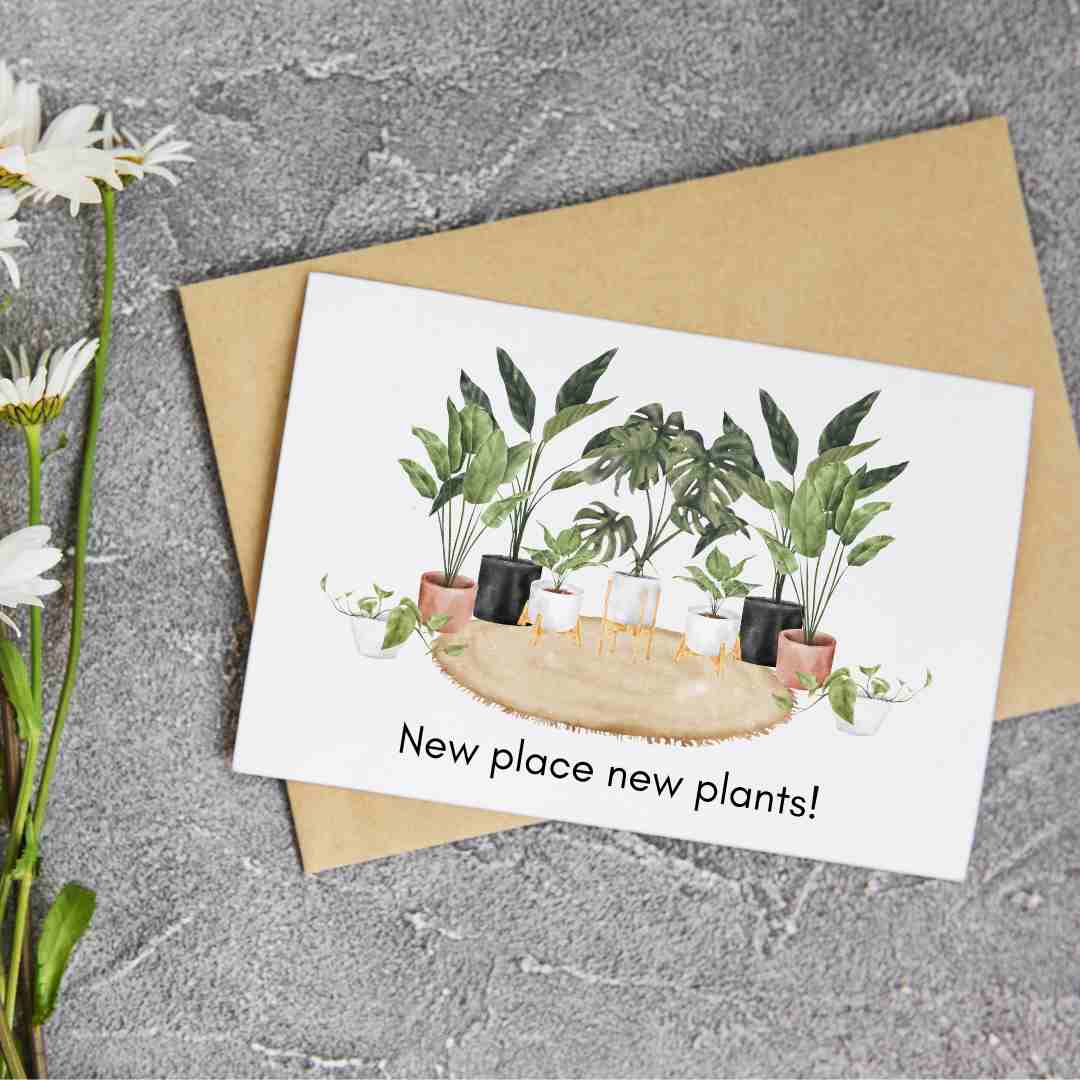 New Place New Plants - Blank Greeting Card - Urban Sprouts