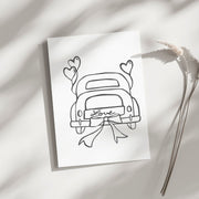 Newlywed Car - Blank Greeting Card - Urban Sprouts