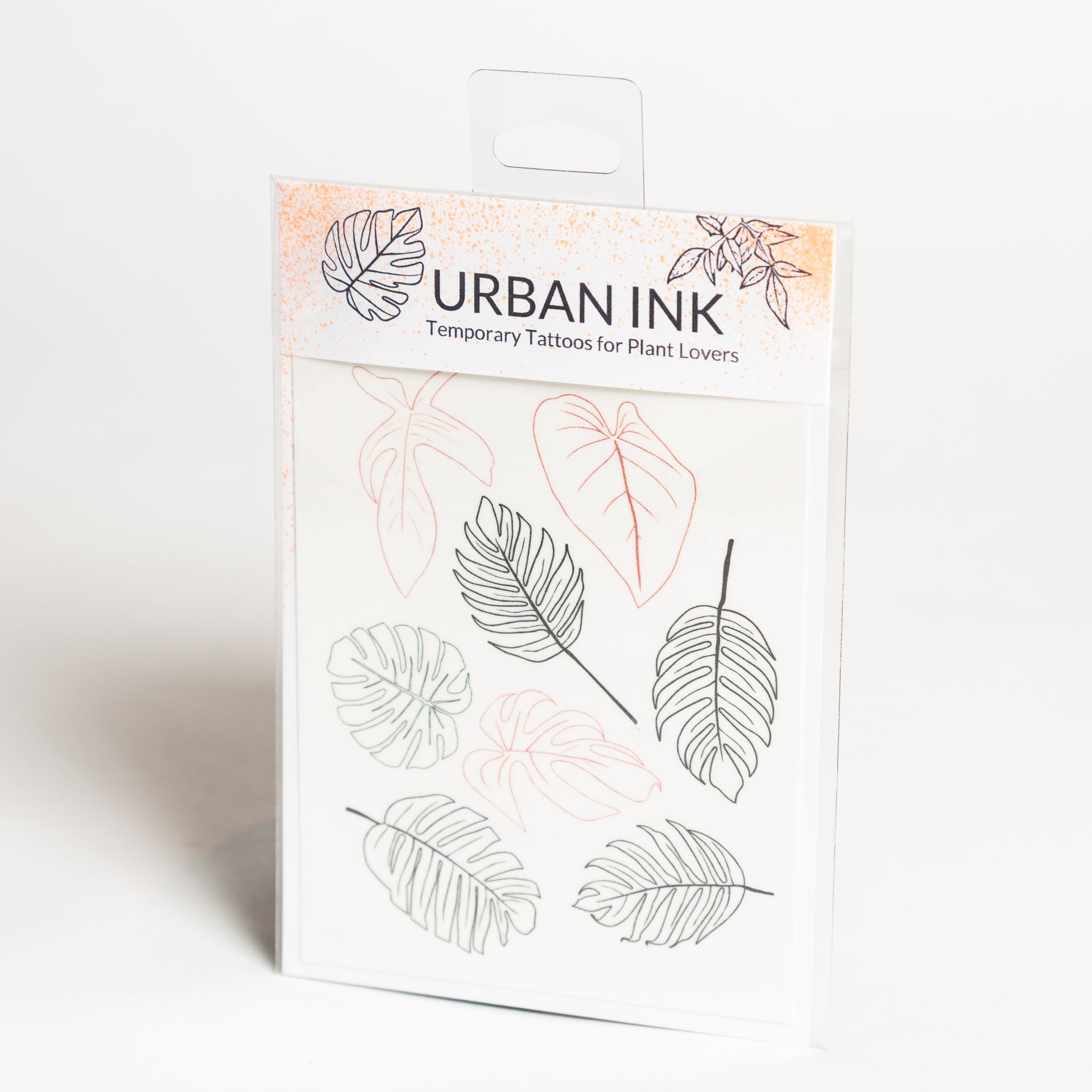 Urban Ink Tattoos - pink and black leaf line art - Urban Sprouts