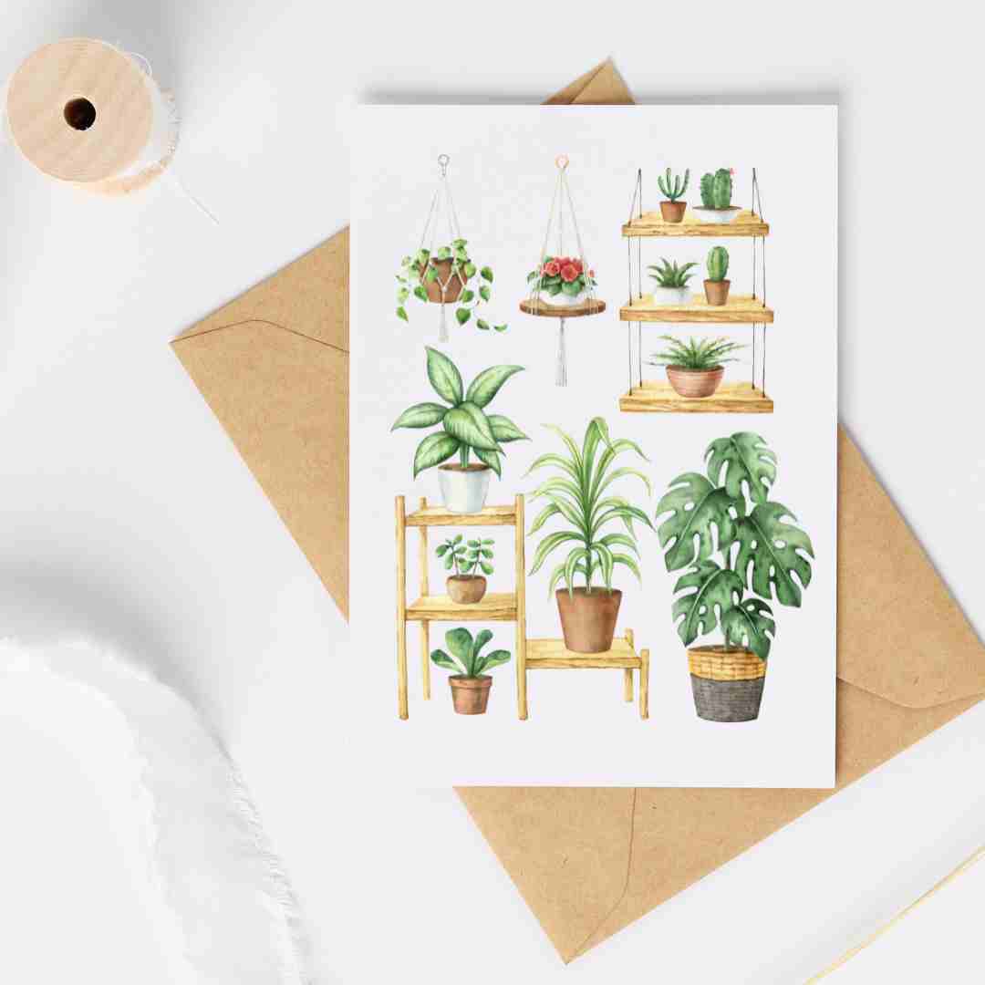 Plant Wall - Blank Greeting Card - Urban Sprouts
