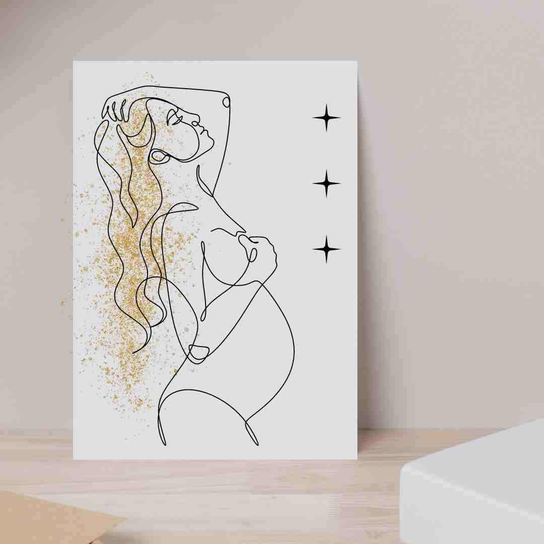 Pregnant Gold Hair - Blank Greeting Card