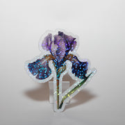 Purple Iris Flower Sticker