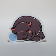 Sleepy Hippo Sticker