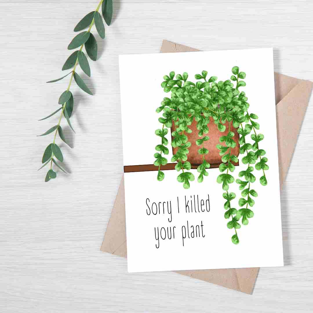 Sorry I Killed Your Plant - Blank Greeting Card