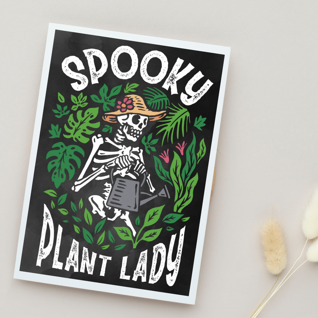 Spooky Plant Lady - Blank Greeting Card - Urban Sprouts