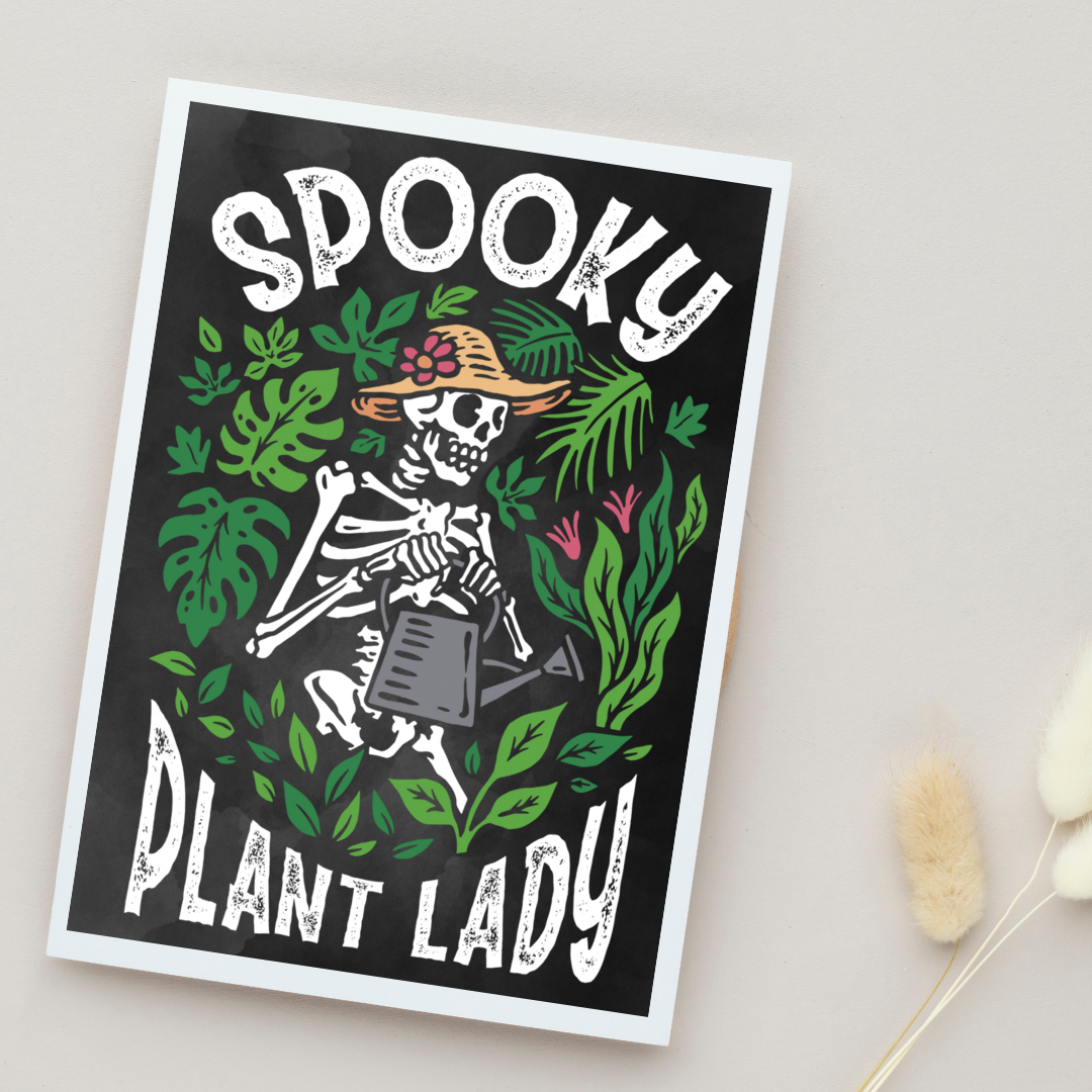 Spooky Plant Lady - Blank Greeting Card