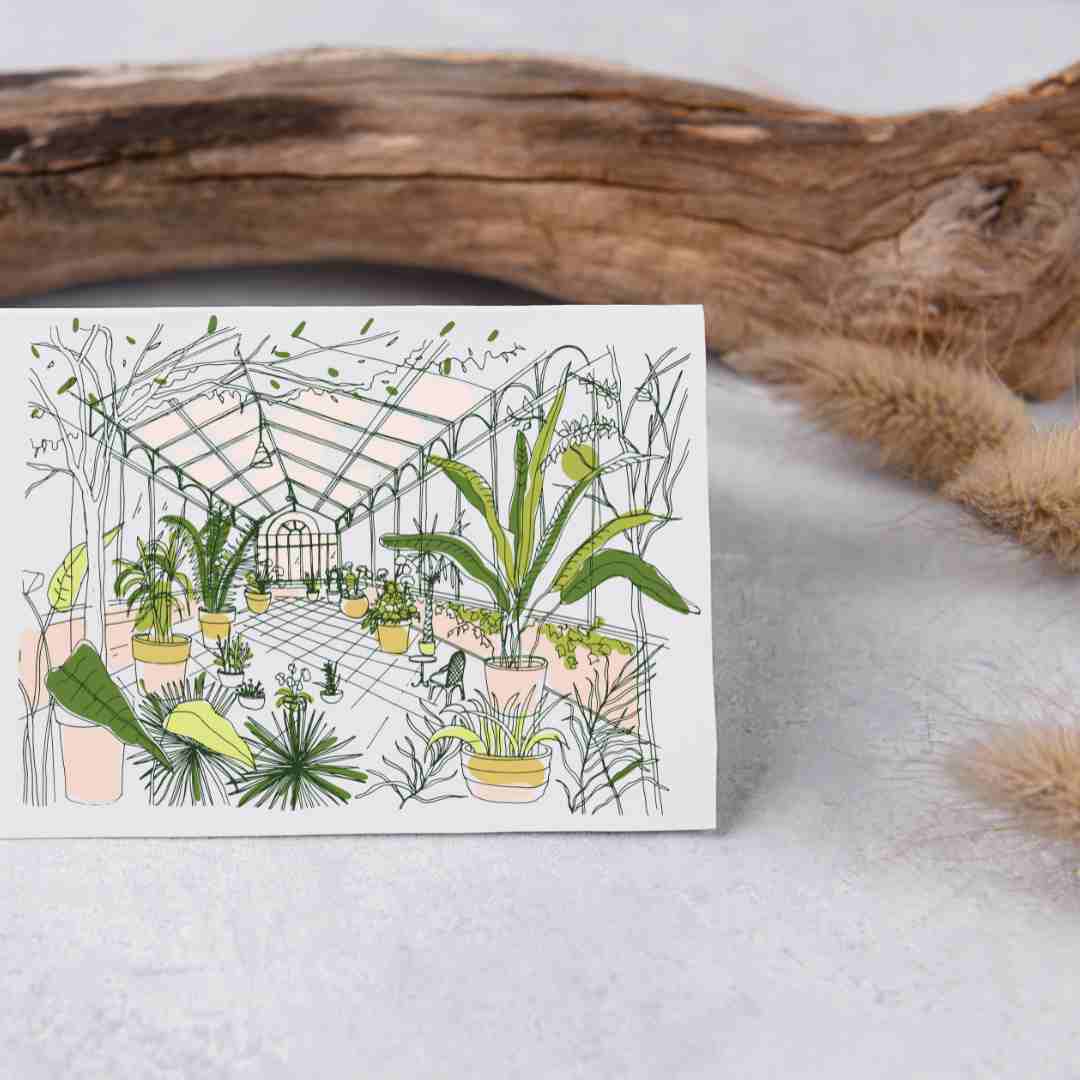 Stylized Atrium 2 - Blank Greeting Card - Urban Sprouts
