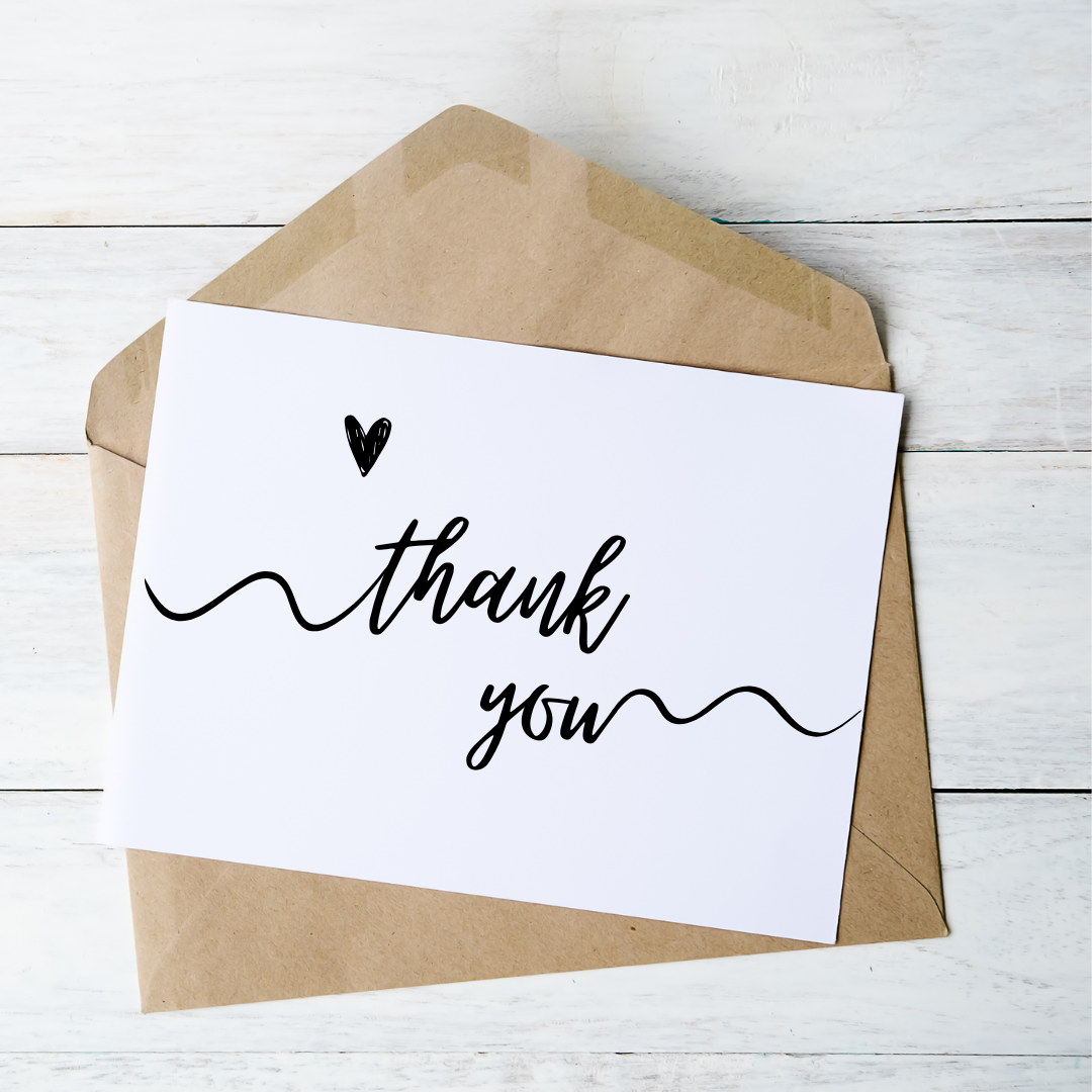 Thank You Script - Blank Greeting Card - Urban Sprouts