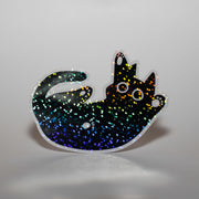 Playful Sparkly Cat Sticker