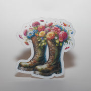 Floral Boots Sticker