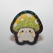 Green Sparkly Mushroom Sticker