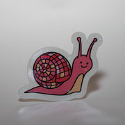Pink Disco Snail Sticker