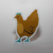 Turquoise Chicken Sticker