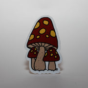 Red Mushroom Cluster Sticker