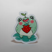 Sprig the Frog with Strawberry Sticker