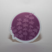 Purple Floral Circle Sticker