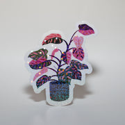 Sparkly Pink Philodendron Sticker