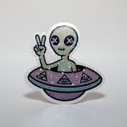 Voodoo Peace Sign Alien Sticker