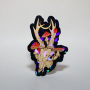Mushroom Deer Skull Sticker