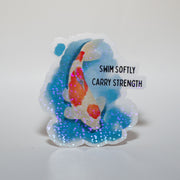 Swim Softly Carry Strength Sticker